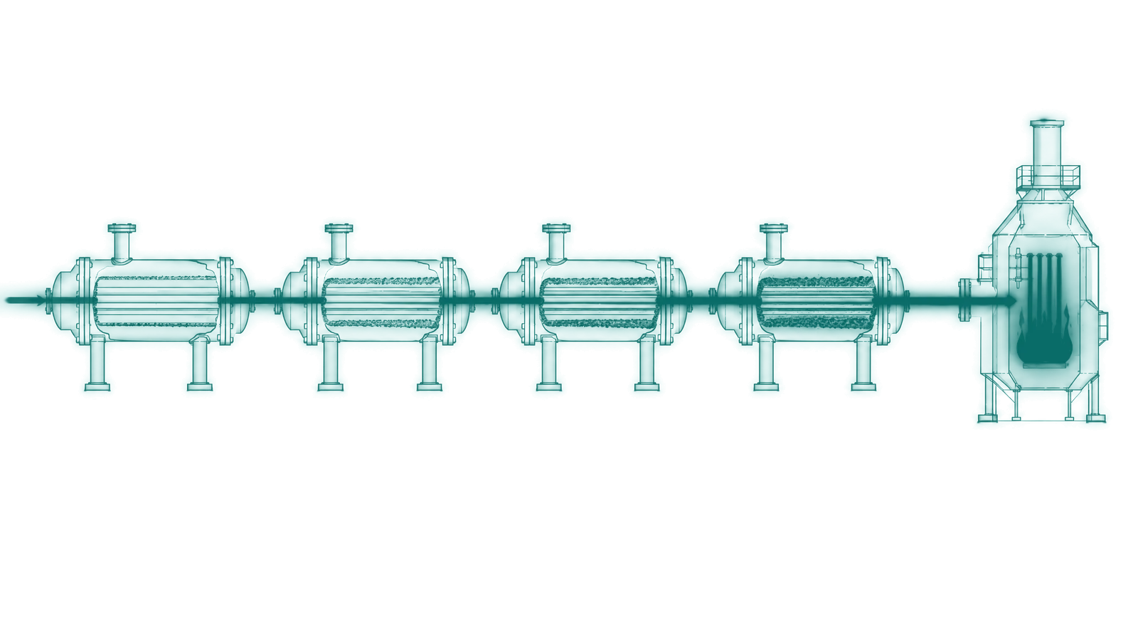 Exchanger network with fouling severity shown at each position