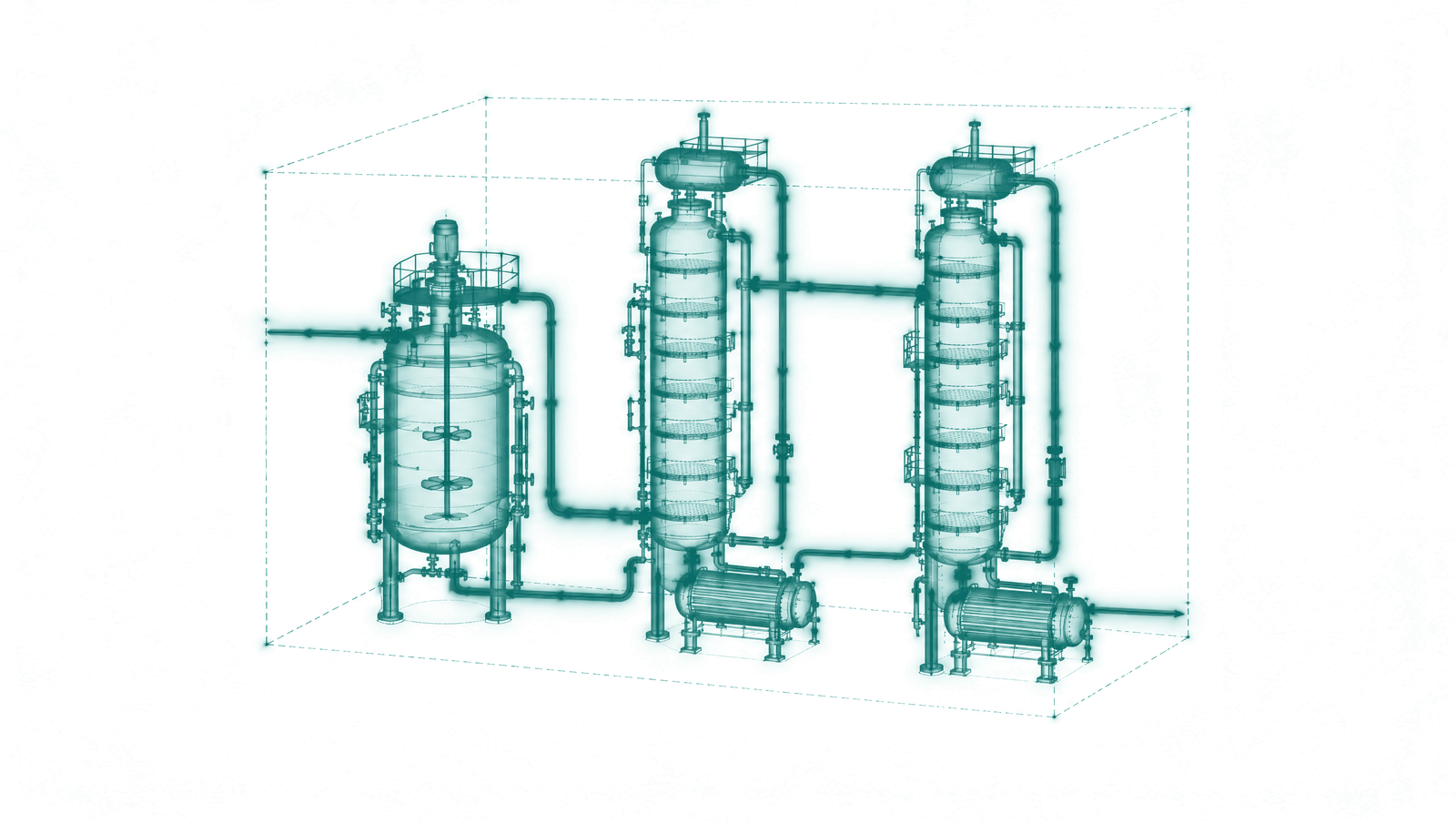 Diagram of a reactor feeding a separation train, where higher conversion raises the heat load, reflux and reboiler steam downstream