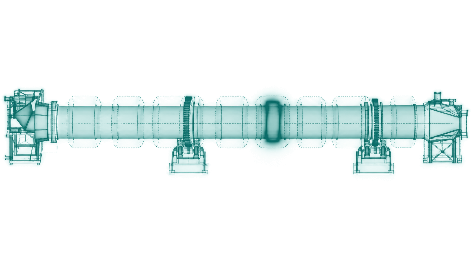 Rotary kiln shell temperature profile by zone