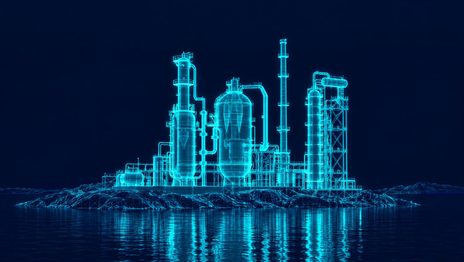 Fluid catalytic cracking unit with its reactor, regenerator and main fractionator at a coastal refinery