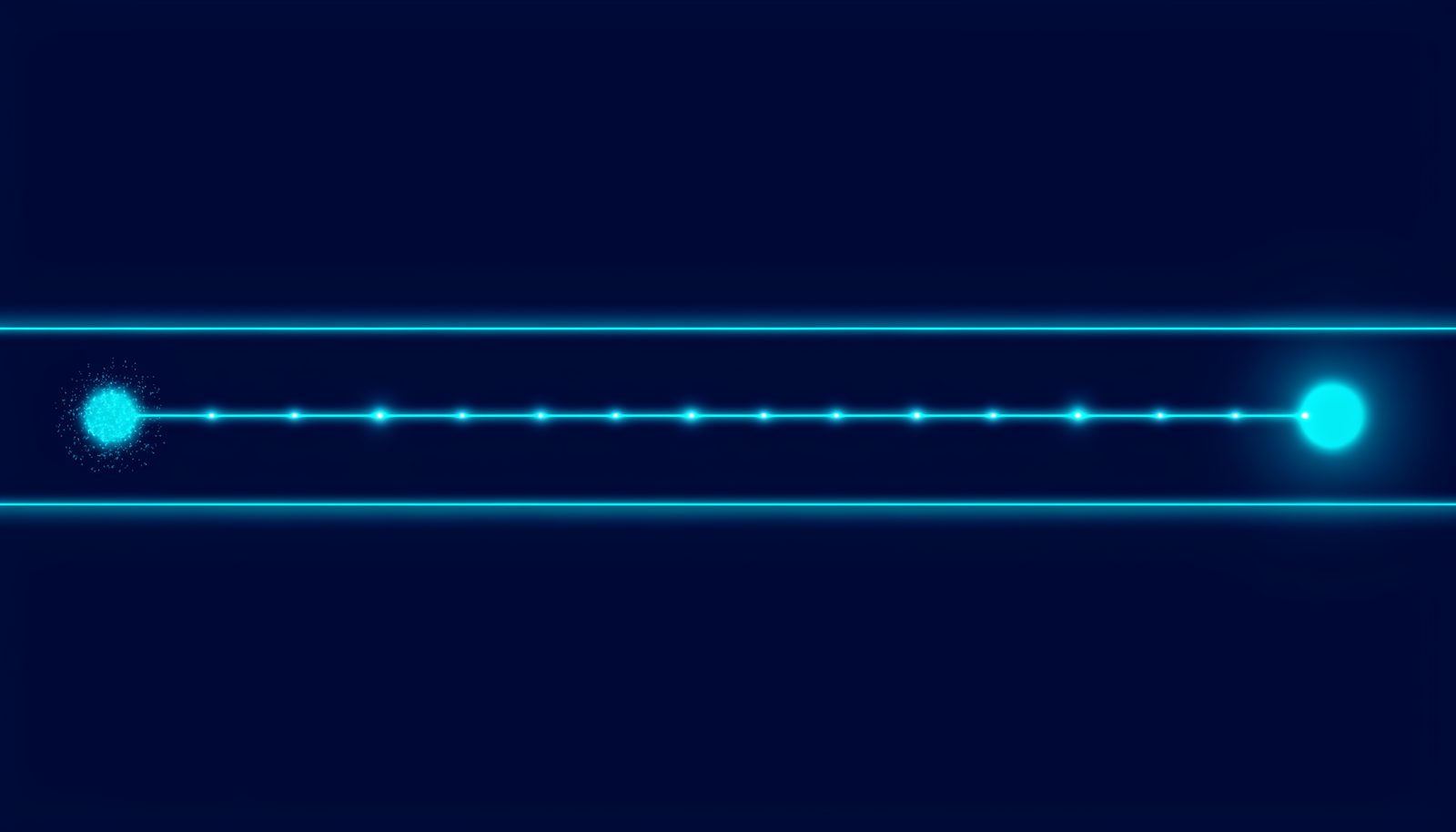 A single steady line of light between two points